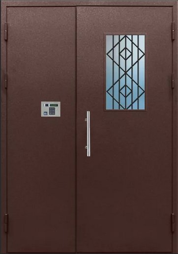 Подъездные двери со стеклом PDM-018