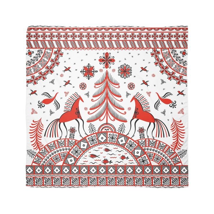 Мезенская роспись журавль