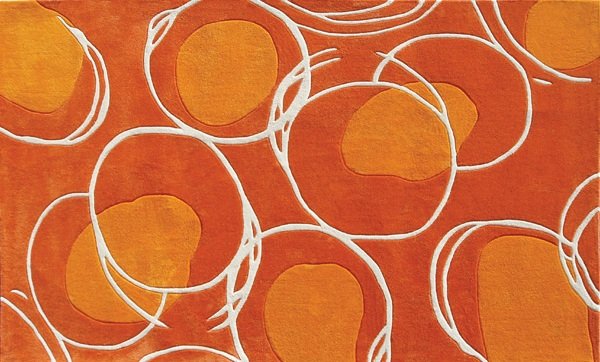 Ковер синий с оранжевым