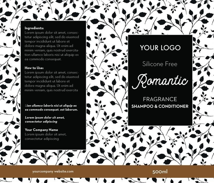 Трафарет для этикетки на шампунь