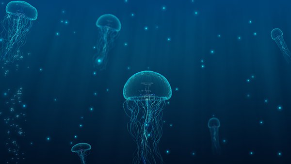 Медуза в море