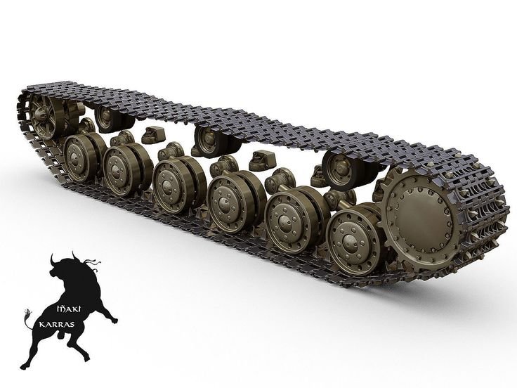 3д модель гусеницы танка Fusion