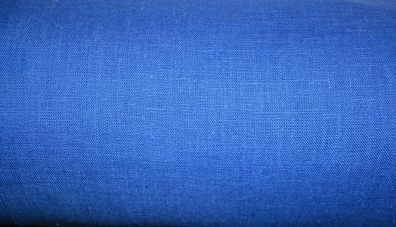 Льняная ткань синяя