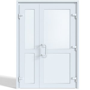 Двупольная дверь ПВХ 1200
