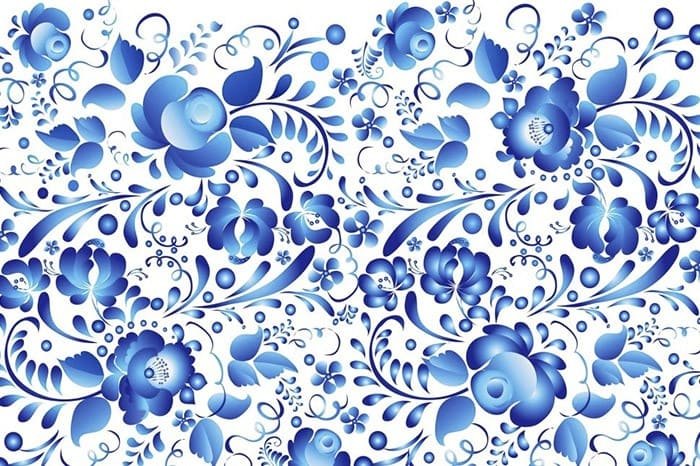 Орнаментная роспись Гжель