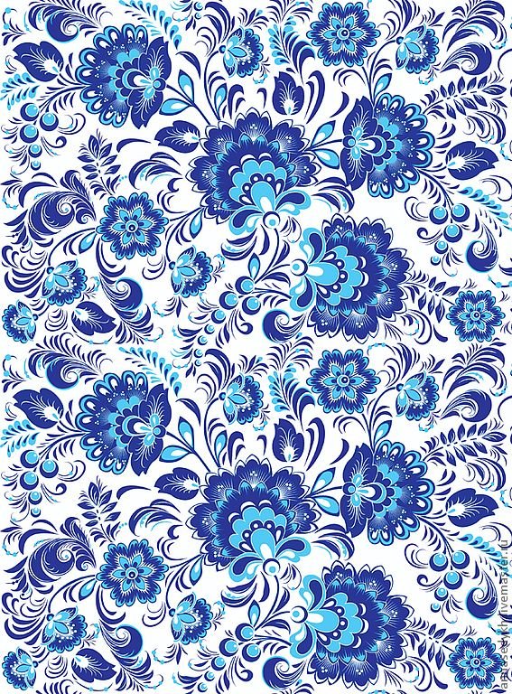 Орнаментная роспись Гжель