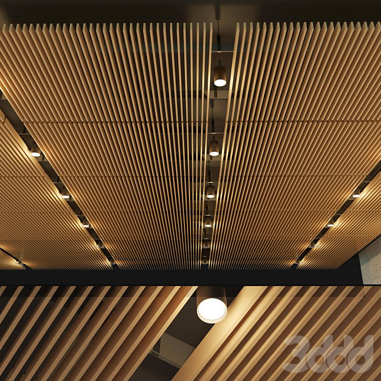 Кубообразный реечный потолок Албес