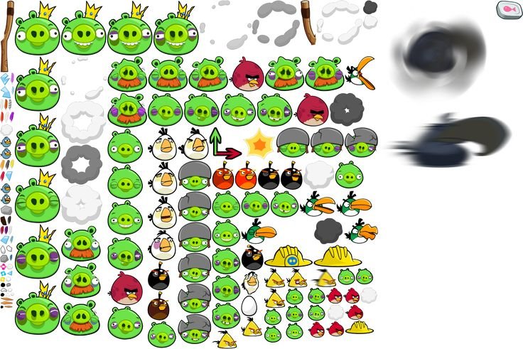 Angry Birds спрайты свиней