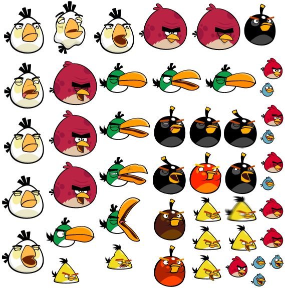 Angry Birds спрайты птиц