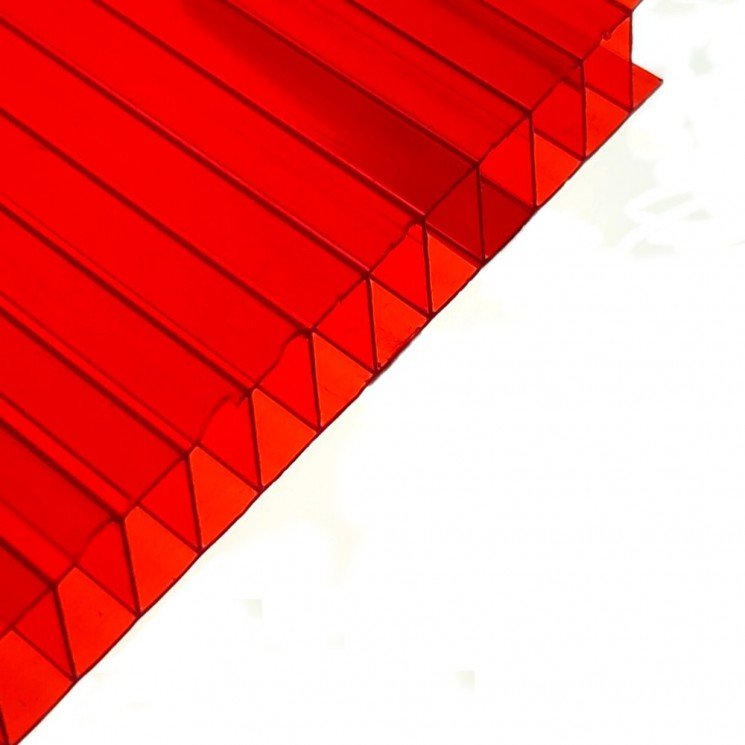 Красный сотовый поликарбонат 2100х6000х10