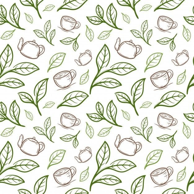 Паттерн чайные листья вектор