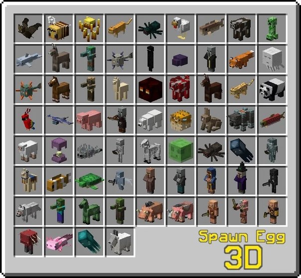 Яйца мобов в МАЙНКРАФТЕ