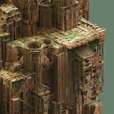 Руины в стиле Voxel