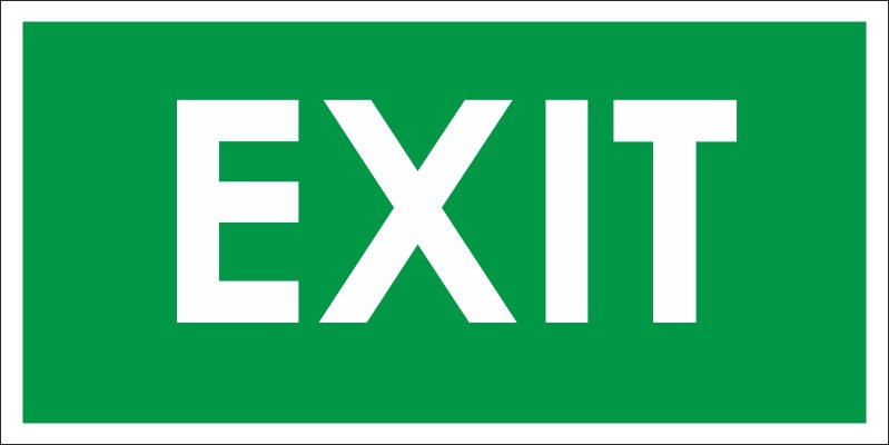Знак «exit»