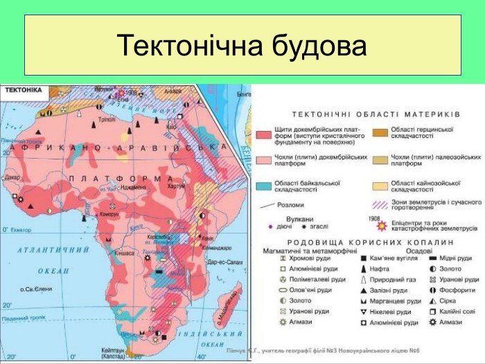Геология Африки карта