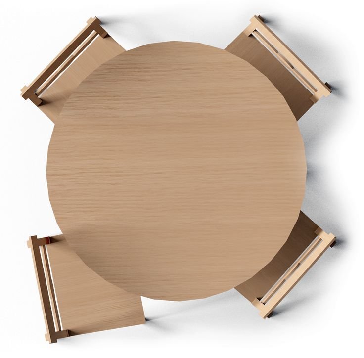 Обеденный стол вид сверху