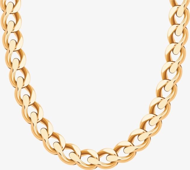Золотая цепь на прозрачном фоне