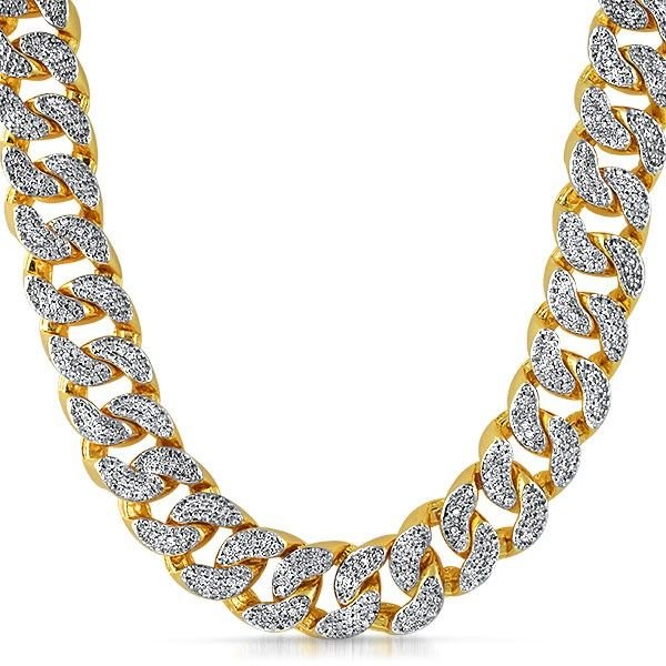 Цепь Diamond Cuban Chain с бриллиантами