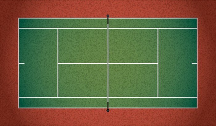 Теннисный корт вид сверху вектор