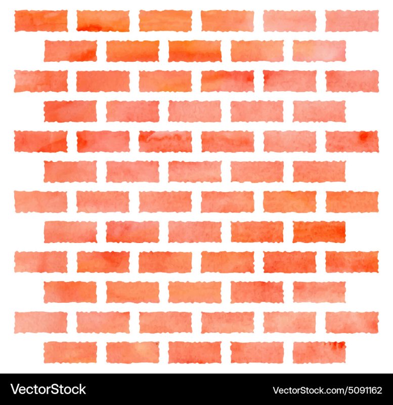 Кирпичная стена акварелью