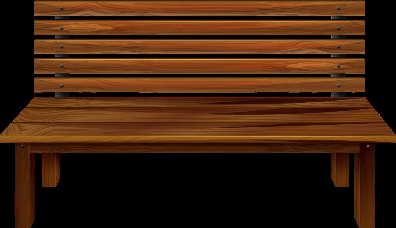Скамейка деревянная на прозрачном фоне