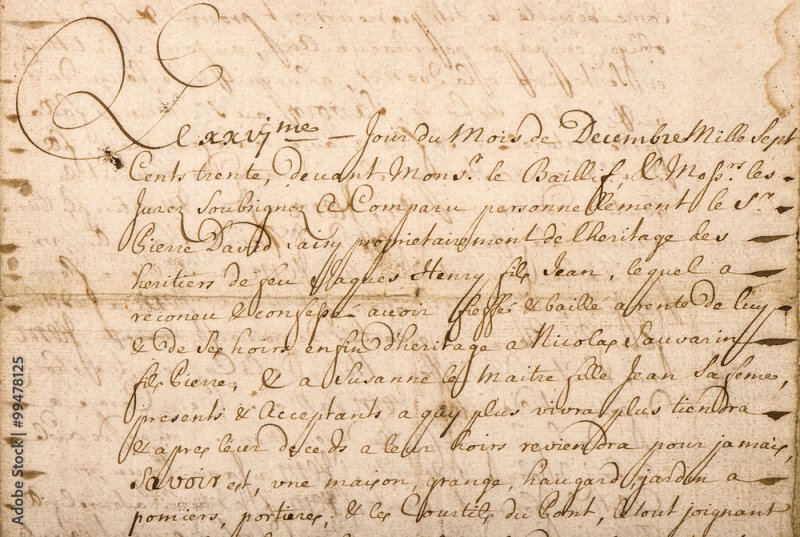 Старинные надписи на бумаге