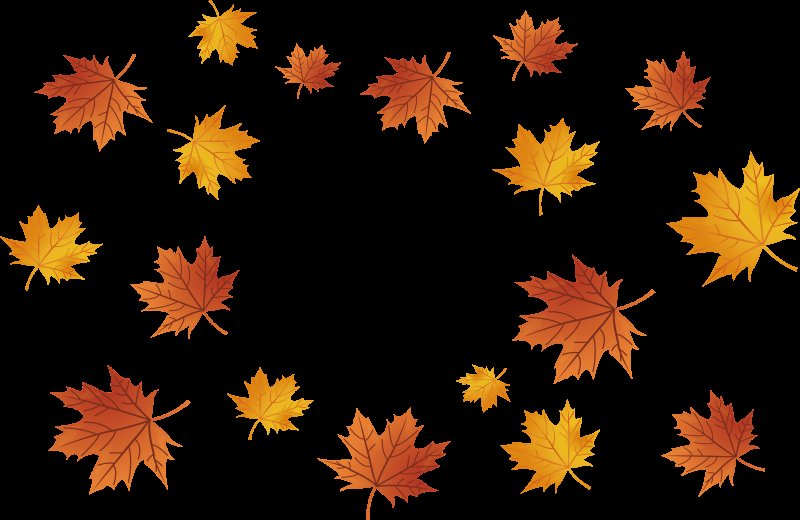 Осенние листья на прозрачном фоне