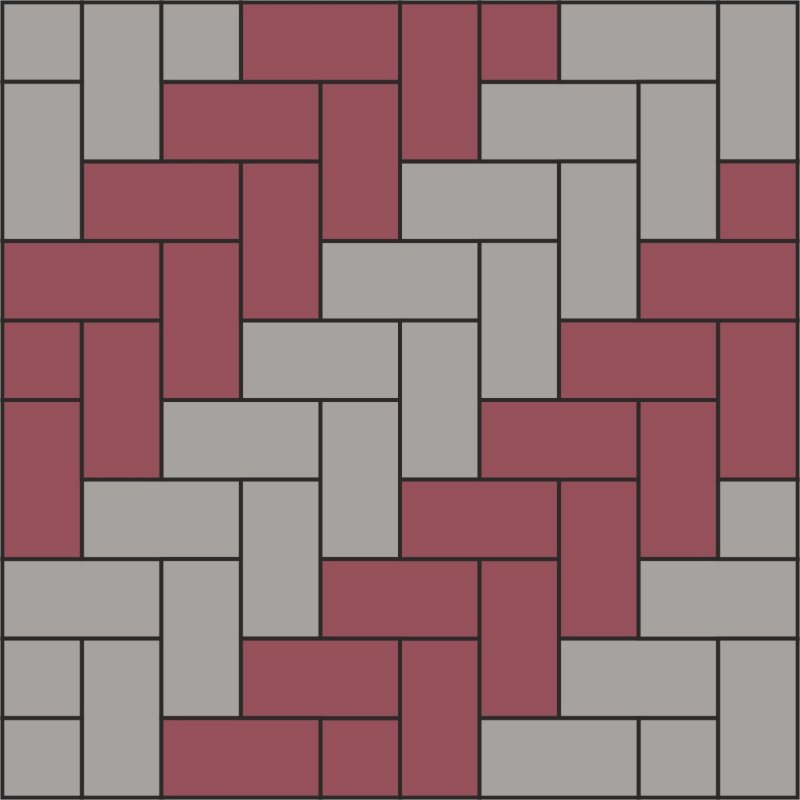 Схема раскладки брусчатки 200х100