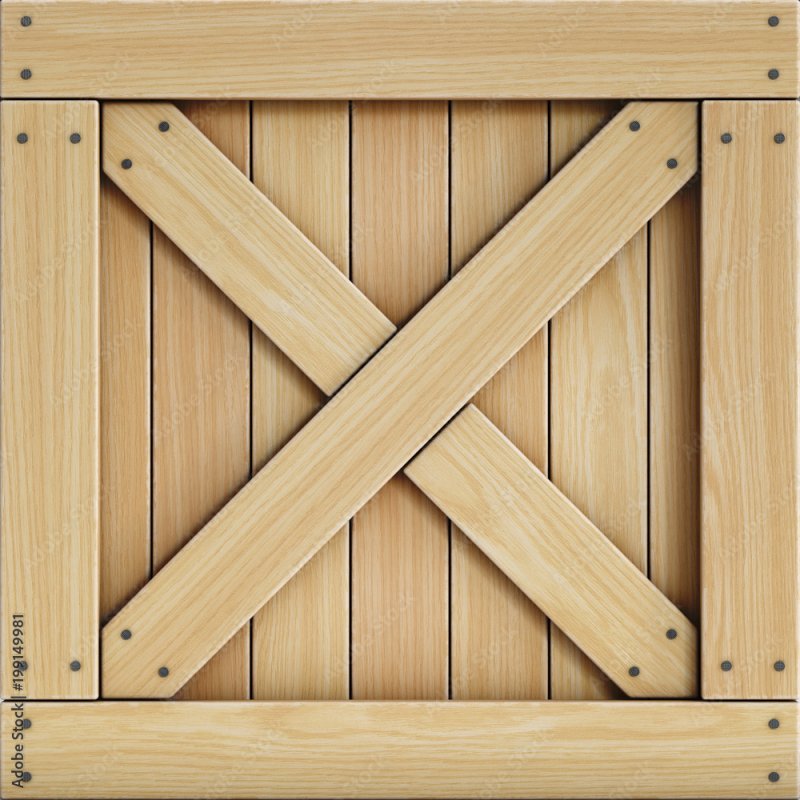 Деревянный ящик вид сверху