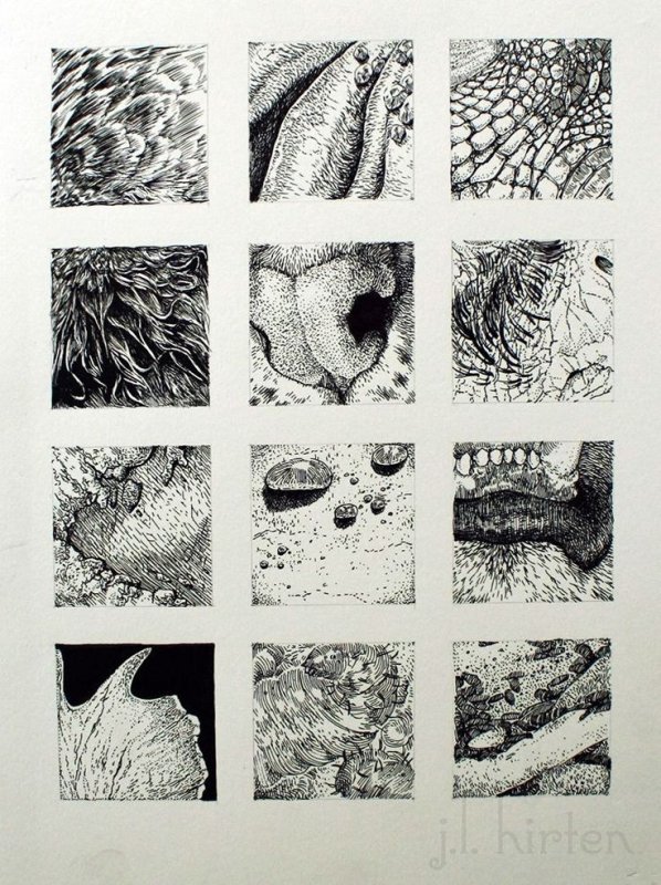 Фактуры тушью