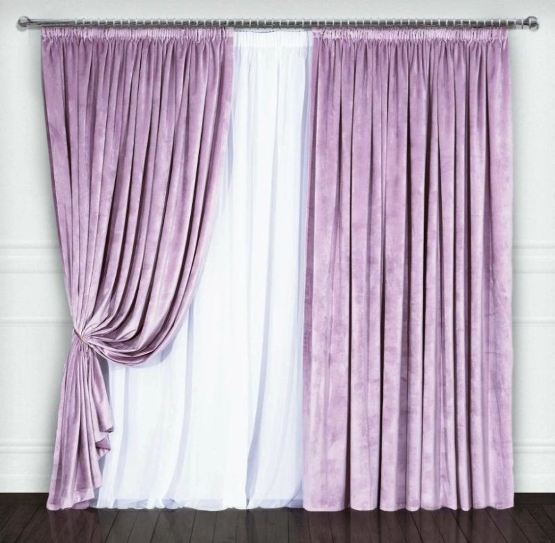 Шторы бархатные фиолетовые