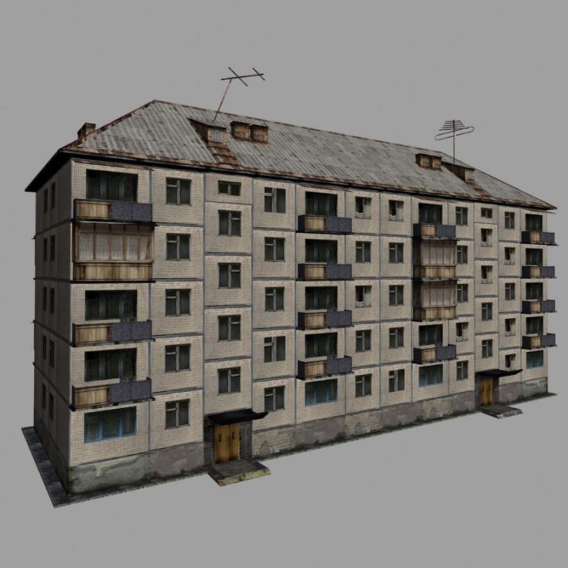 Панельный дом 3ds Max