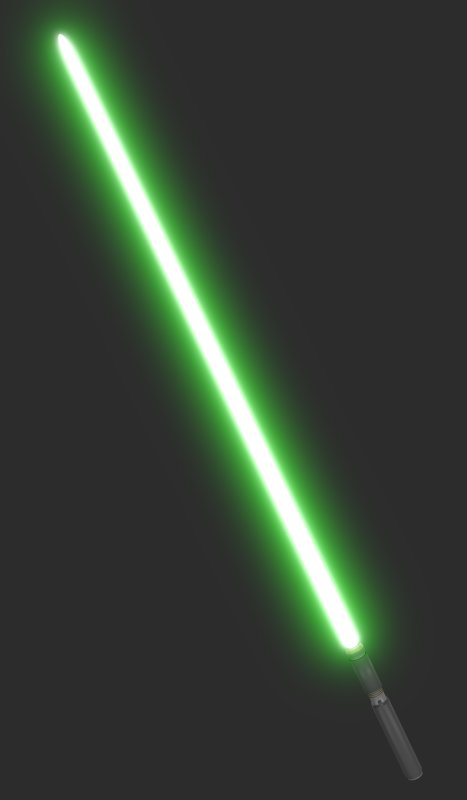 Зелёный световой меч с джедаем
