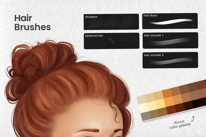 Кисти для волос Procreate