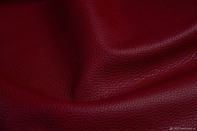 Бордовая кожа натуральная