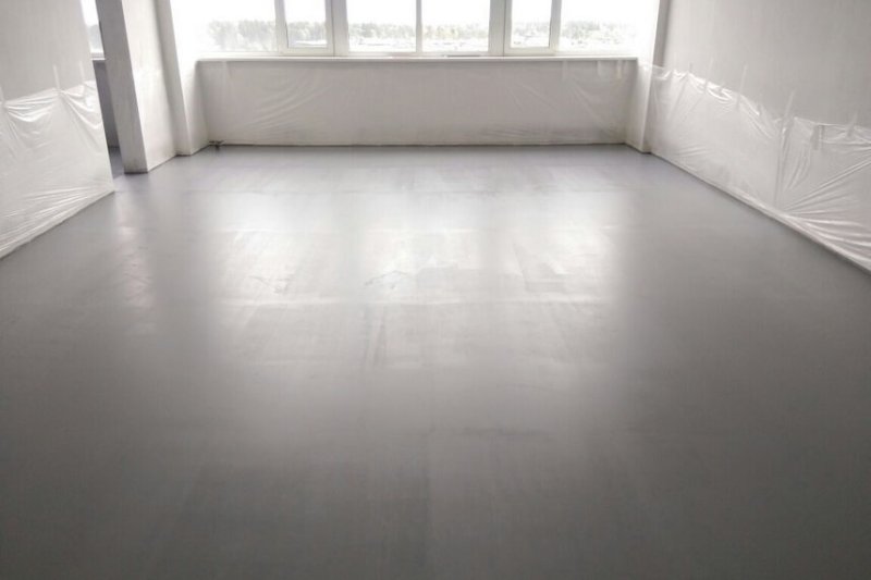 Наливной полимер бетонный пол белый