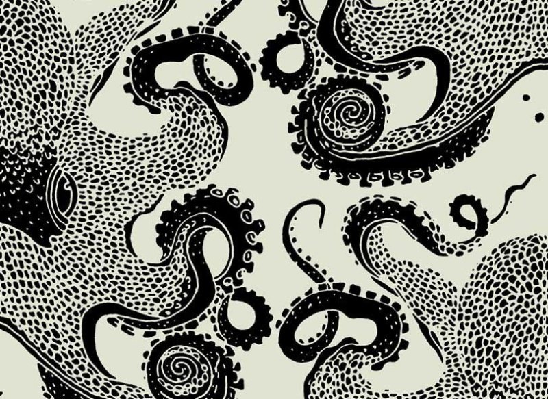 Ткань с осьминогами