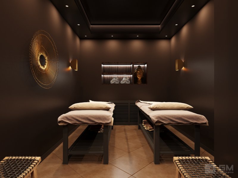 Простой интерьер массажного кабинета
