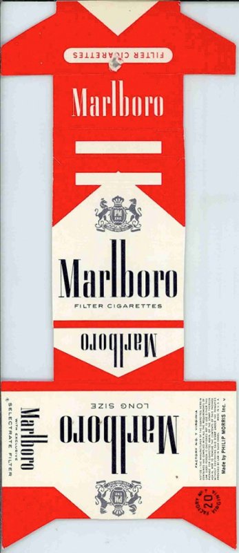 Развертка пачки сигарет Marlboro