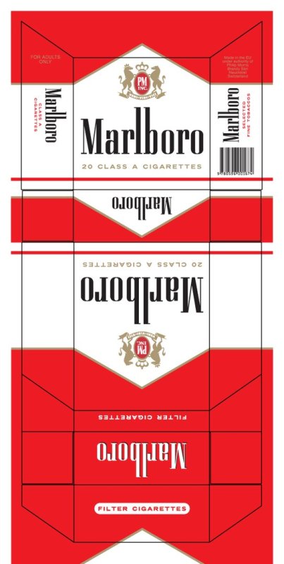 Развертка пачки сигарет Мальборо