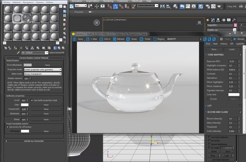 Материал стекла в 3ds Max Corona