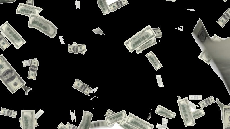 Падающие деньги без фона