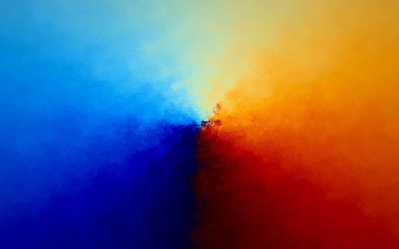 Оранжевый и синий