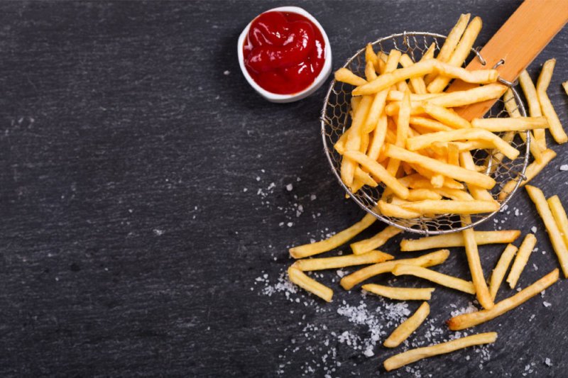 Картофель фри сверху