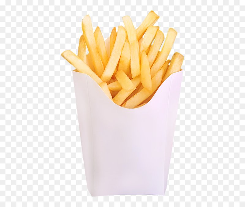 Картофель фри на белом фоне