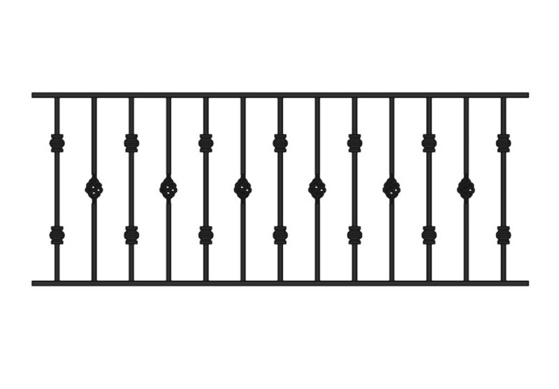 Решетка ограждения металлическая: Оса-т15-00 высотой 1,0 м