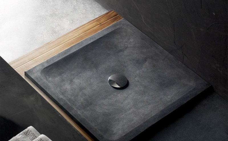 Поддон для душа камень черный матовый 100х100