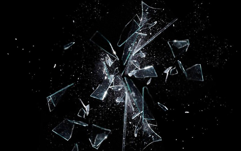 Broken Glass and man