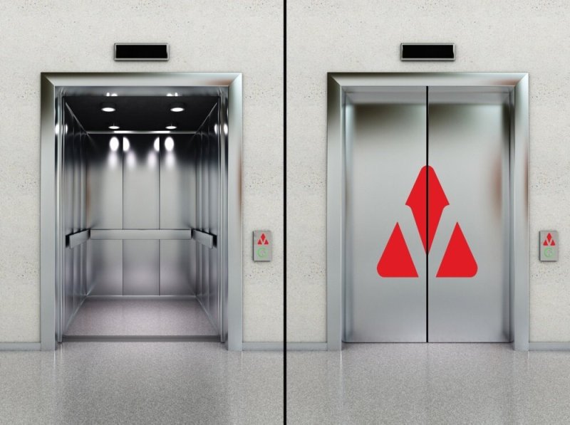 Лифтовые двери Отис нержавейки