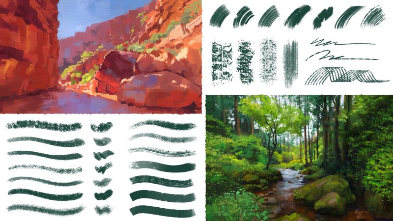 Кисти деревья для Procreate